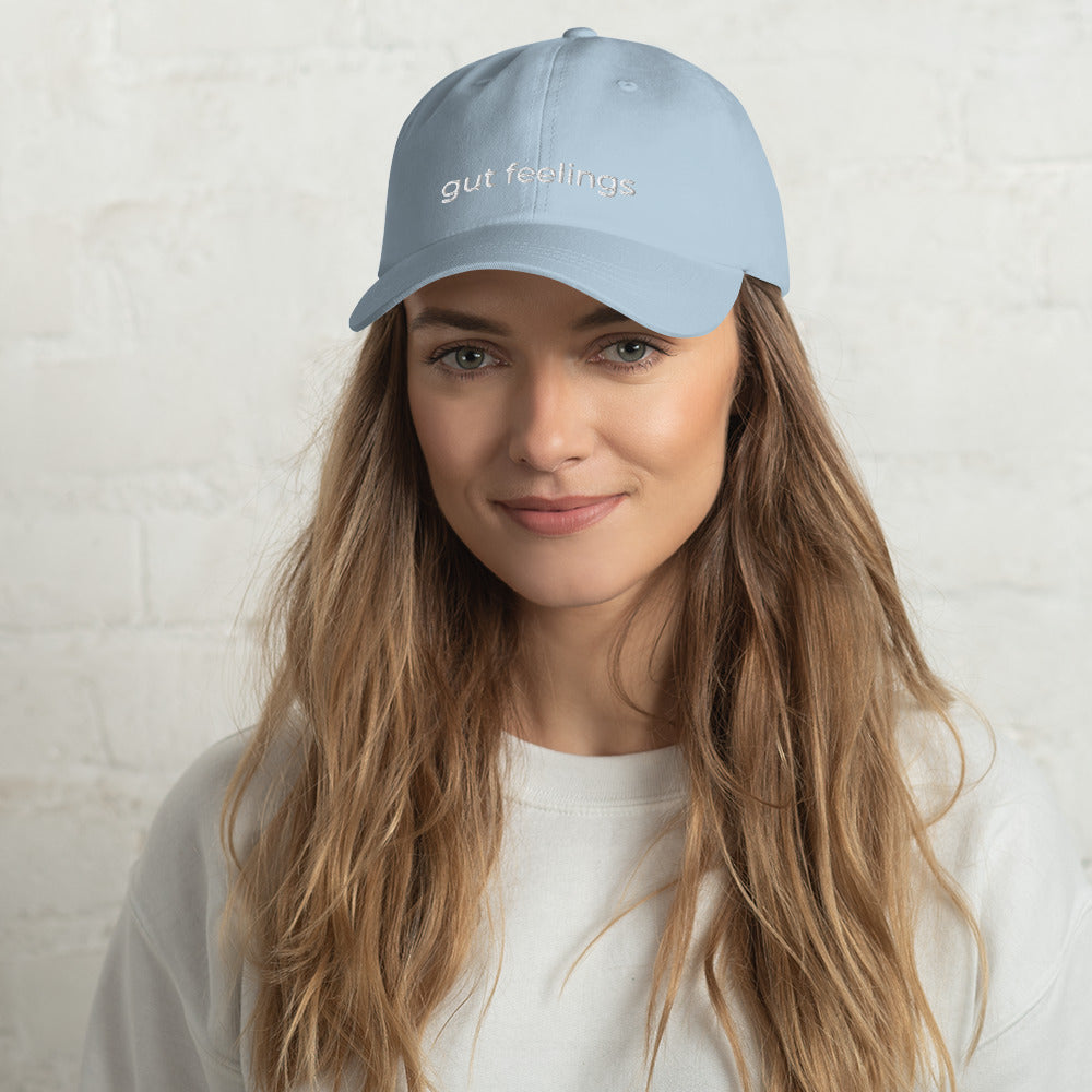 Gut Feelings Embroidered Hat - Sky Blue
