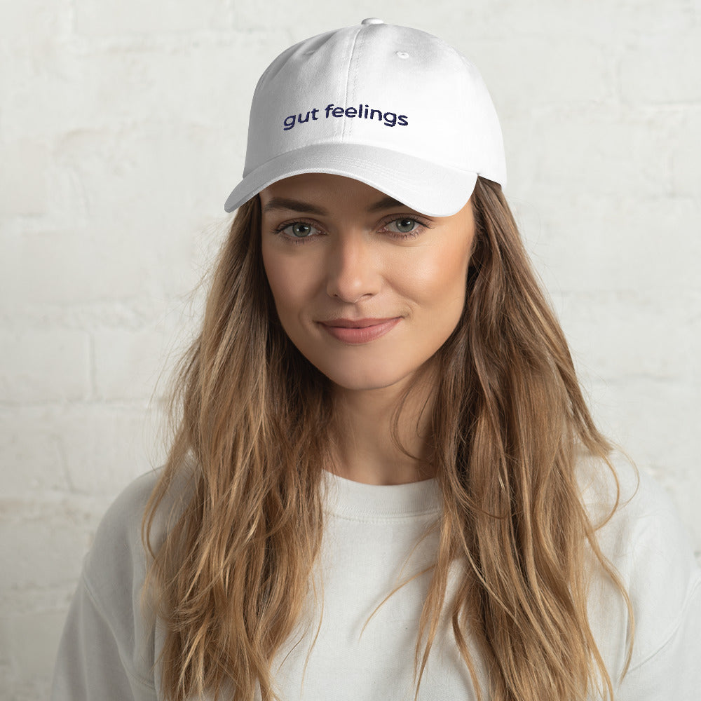 Gut Feelings Embroidered Hat - White