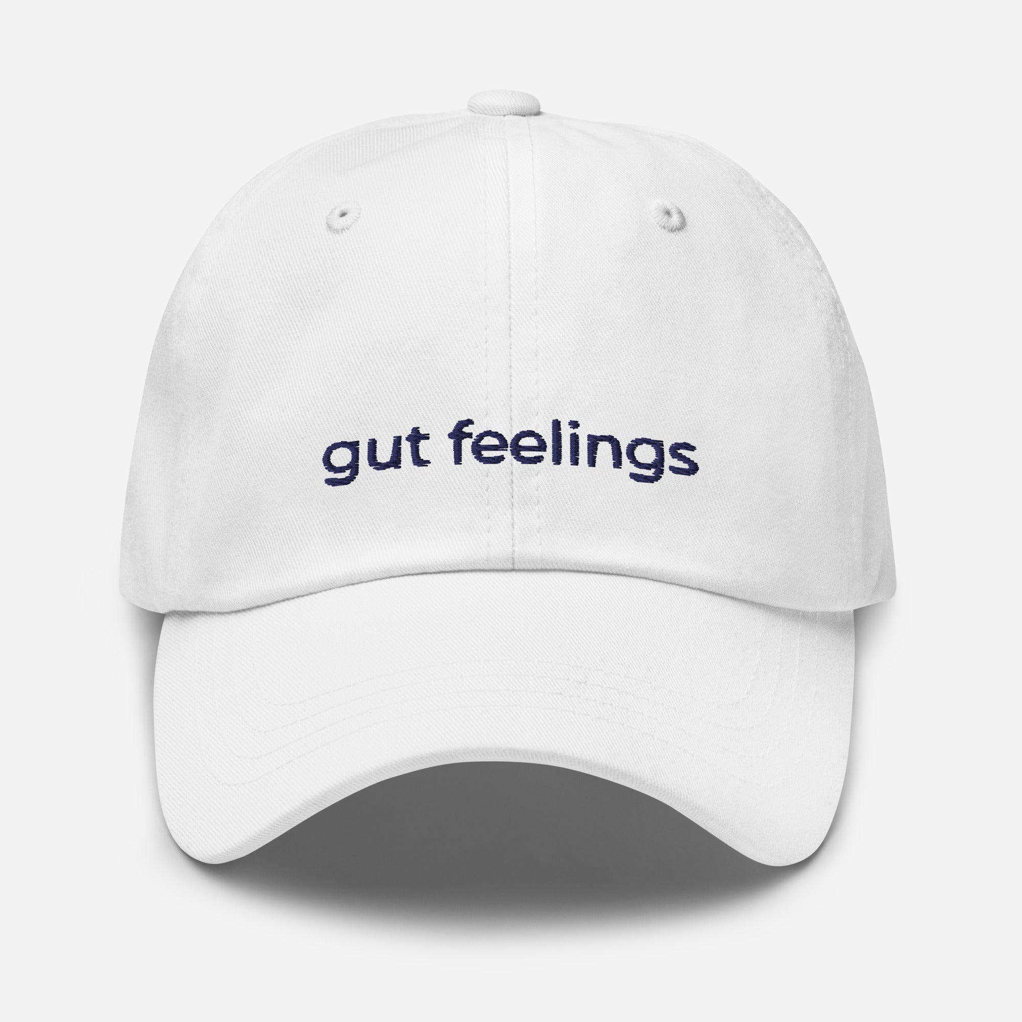 Gut Feelings Embroidered Hat - White