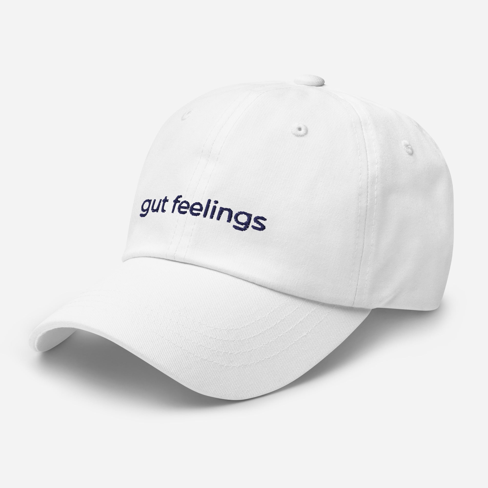 Gut Feelings Embroidered Hat - White